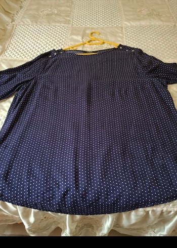 lcivert Puantiyeli Kadın Bluz - Görsel 3