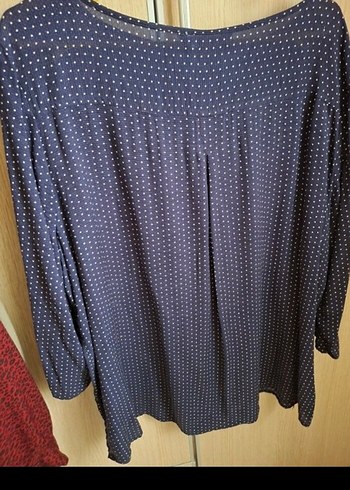 lcivert Puantiyeli Kadın Bluz - Görsel 2