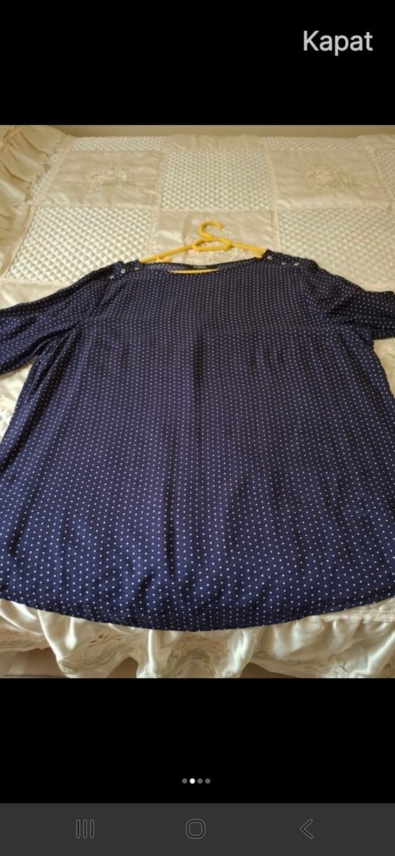 lcivert Puantiyeli Kadın Bluz - Görsel 3