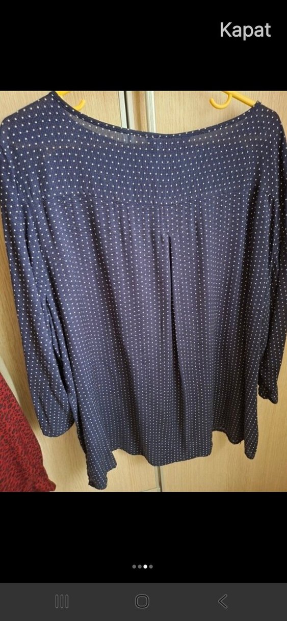 lcivert Puantiyeli Kadın Bluz - Görsel 2