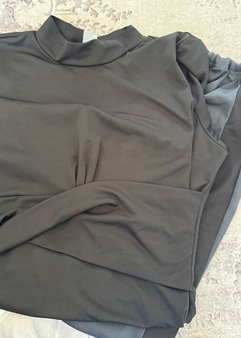 Siyah Drapeli Uzun Kollu Kadın Tesettür Mayo Haşema Takımı - Görsel 3