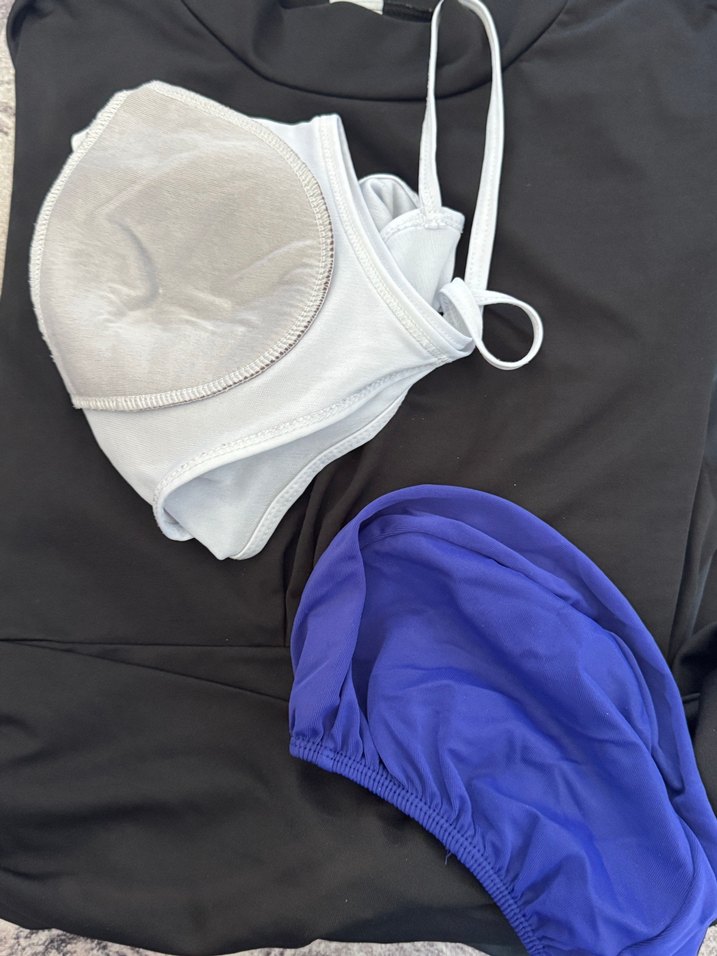 Siyah Drapeli Uzun Kollu Kadın Tesettür Mayo Haşema Takımı - Görsel 4