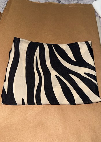  Beden Armine Trend Siyah-Bej Zebra Desen Modal Sal
