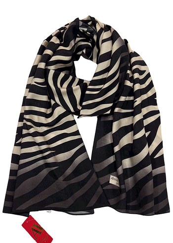 Armine Armine Trend Siyah-Bej Zebra Desen Modal Sal