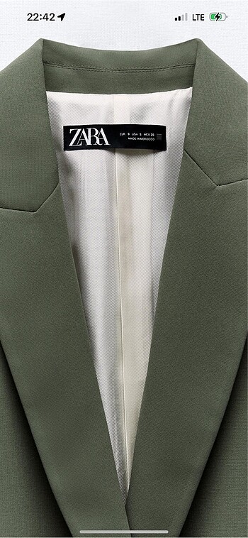 l Beden Zara Haki Blazer Ceket