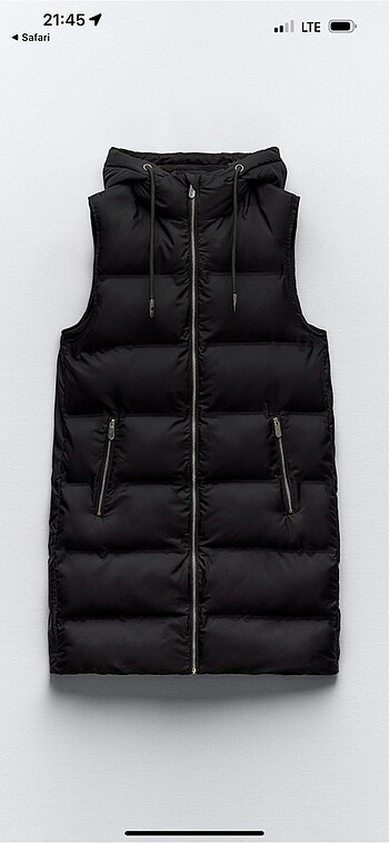 Zara 38 Medium Beden Uzun Şişme Yelek