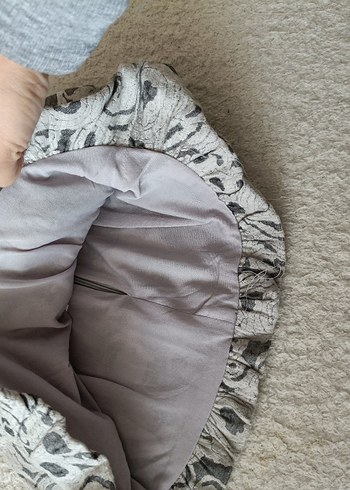 Gri Kız Elbisesi Fırfır Detaylı - Görsel 5