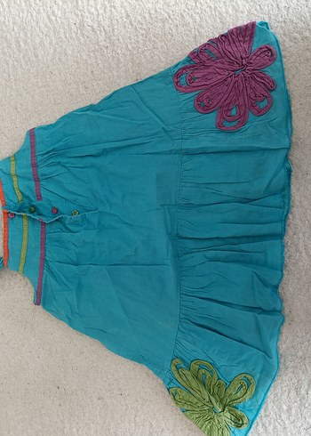 Renkli Nakışlı Bohem Kız Elbisesi - Görsel 4