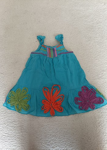 Renkli Nakışlı Bohem Kız Elbisesi - Görsel 2