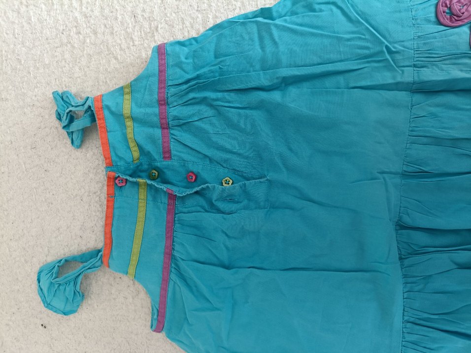 Renkli Nakışlı Bohem Kız Elbisesi - Görsel 3