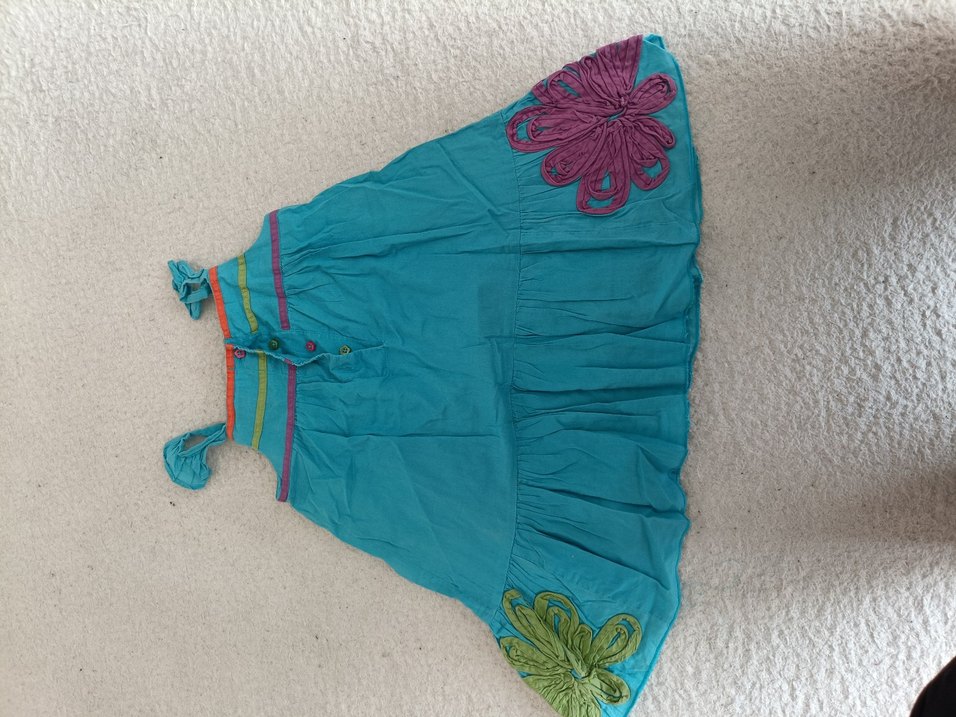 Renkli Nakışlı Bohem Kız Elbisesi - Görsel 4