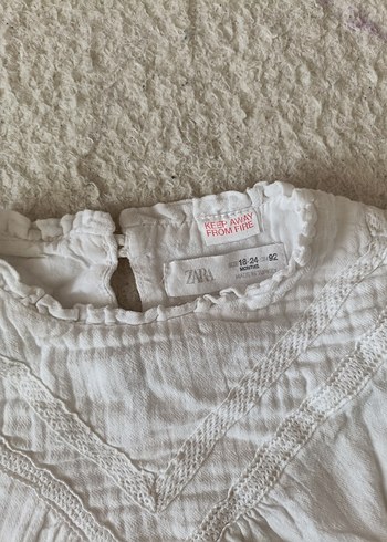 Kız Çocuk Beyaz müslim Fırfırlı Bluz - Görsel 2