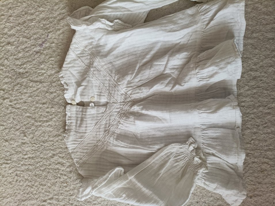 Kız Çocuk Beyaz müslim Fırfırlı Bluz - Görsel 4