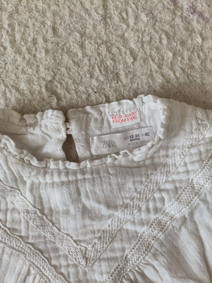 Kız Çocuk Beyaz müslim Fırfırlı Bluz - Görsel 2