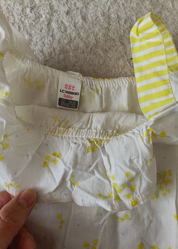 Kız Çocuk Sarı Fırfırlı Kolsuz Bluz - Görsel 2