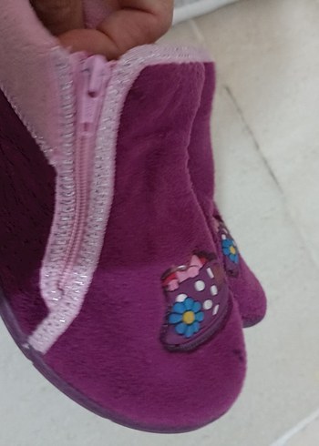 Kız Çocuk Mor Nakışlı panduf - Görsel 2