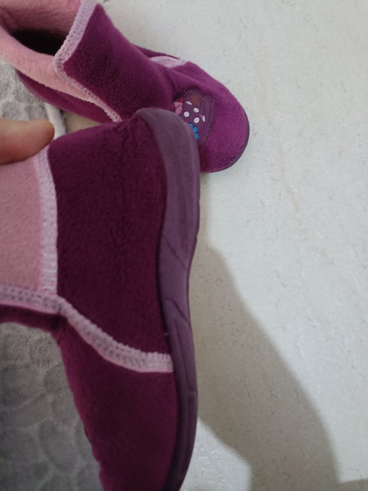 Kız Çocuk Mor Nakışlı panduf - Görsel 3