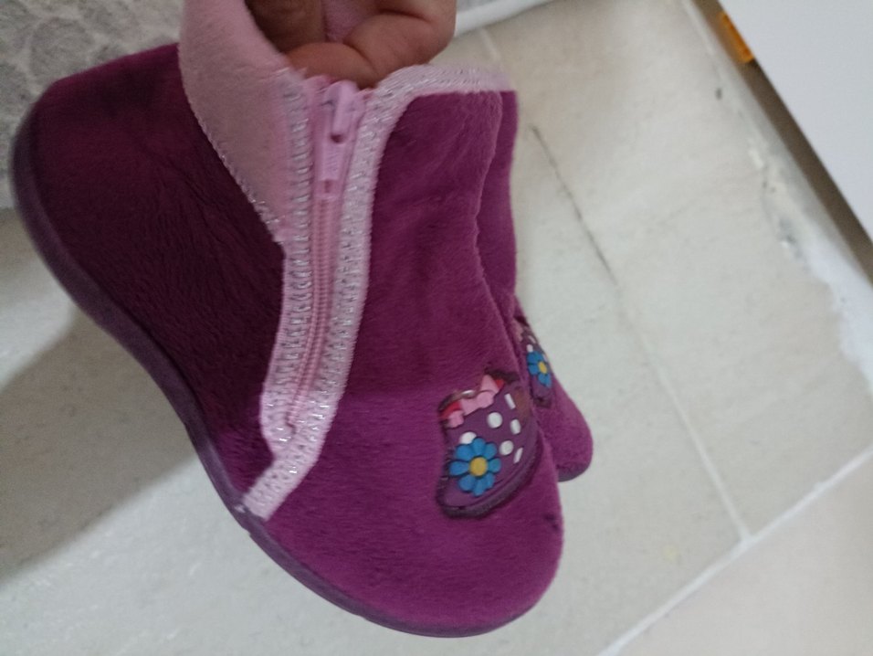 Kız Çocuk Mor Nakışlı panduf - Görsel 2