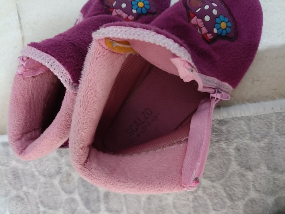 Kız Çocuk Mor Nakışlı panduf - Görsel 4