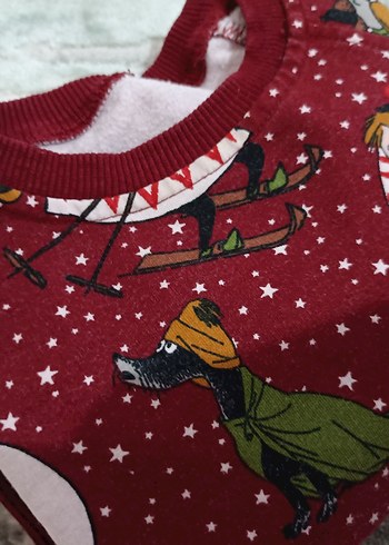 Çocuk Kırmızı Baskılı Eşofman Takımı - Görsel 3