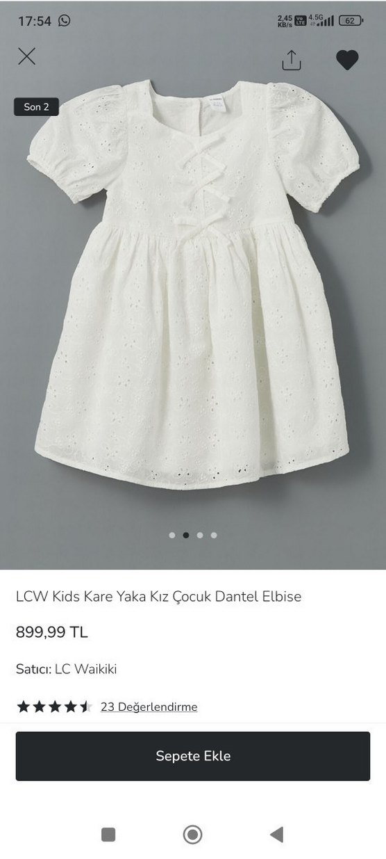 fisto Kız Çocuk Elbise - Görsel 2