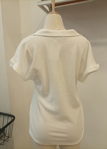 Zara Polo yaka bürümcük kumaş cepli gömlek 