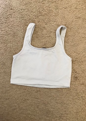 Beyaz Sade Crop Top
