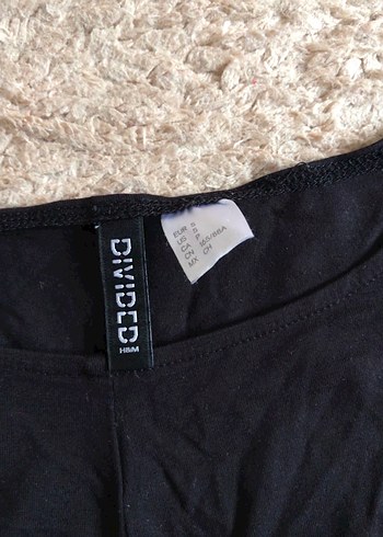 s Beden H&M Drapeli Siyah Kolsuz Crop Top
