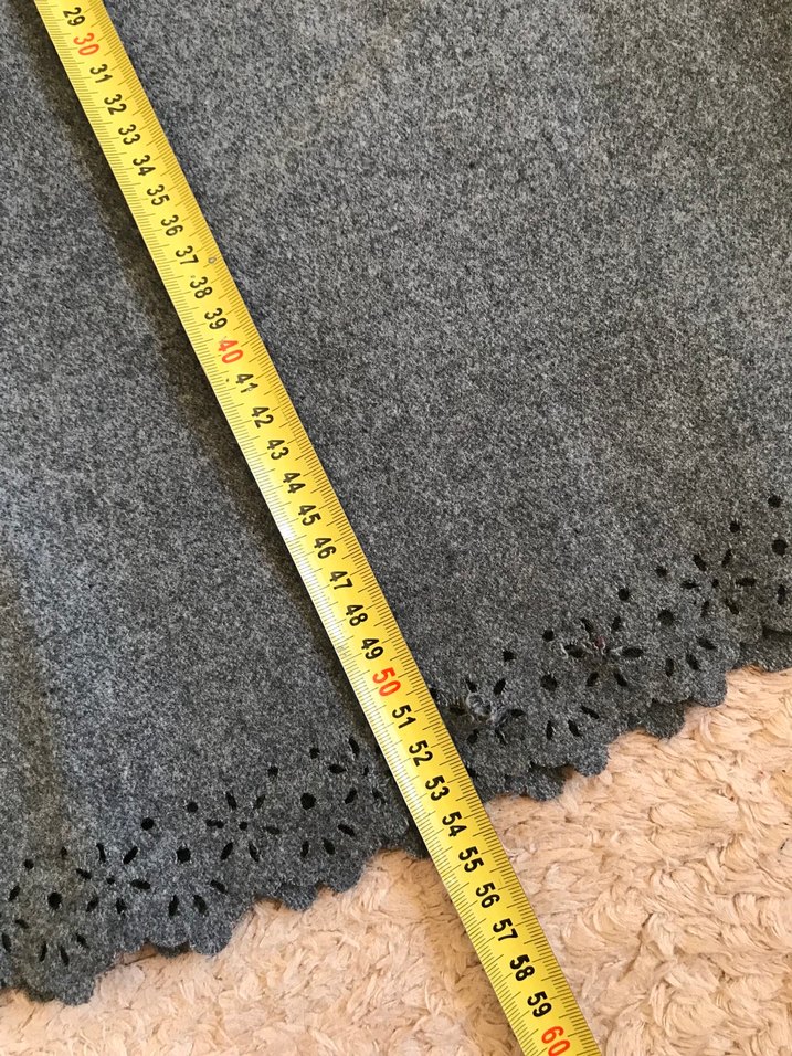 Gri Nakışlı Midi Yün Eteği - Görsel 2