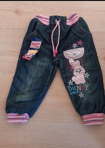 Renkli Baskılı Kız Çocuk Denim Pantolon