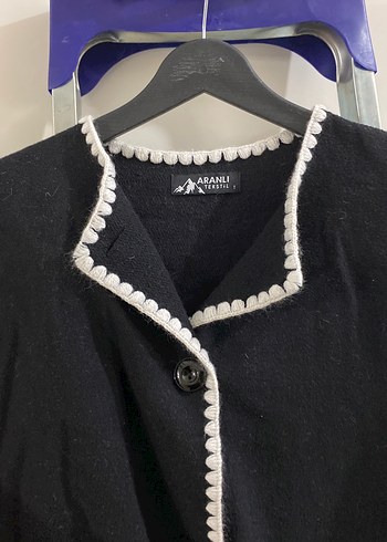 Zara Düğmeli Siyah Nakışlı atkılı hırka tunik