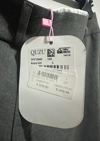 Quzu Quzu Erkek Koyu Gri Basic Badge