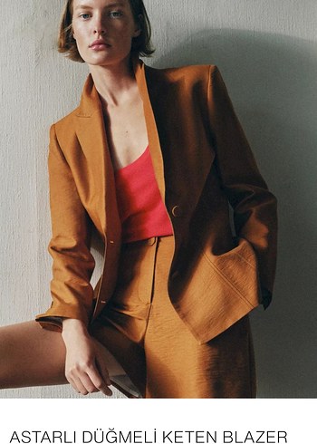 Zara Sikligin Ve Rahatligin Simgesi Astarli Keten Blazer