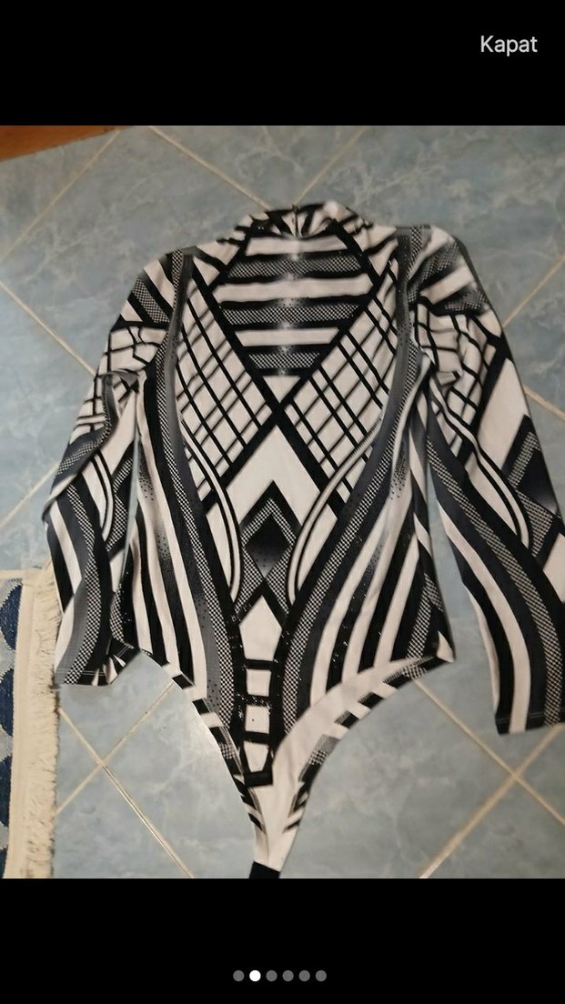 Geometrik Desenli Siyah Transparan #Bodysuit — görsel 9/10