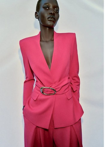 Zara Canli Fusya Modern Blazer