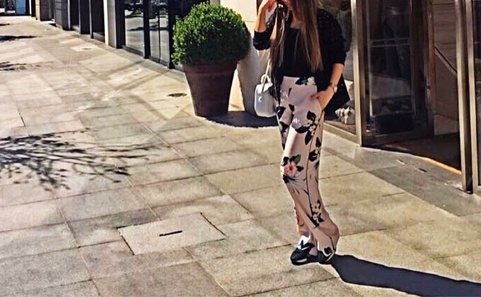 Zara çiçek desenli pantolon