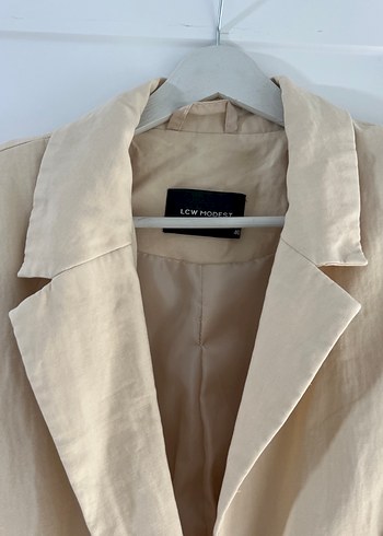 LC Waikiki Bej Keten Kadın Blazer Ceket