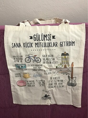 2 adet desenli bez çanta