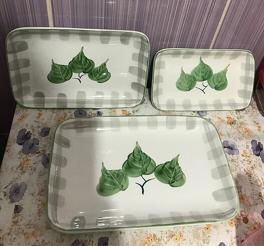 3?lü porselen kayık tabak