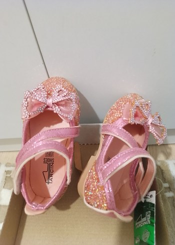 Pembe Simli Kız Çocuk Babet Ayakkabı - Görsel 2