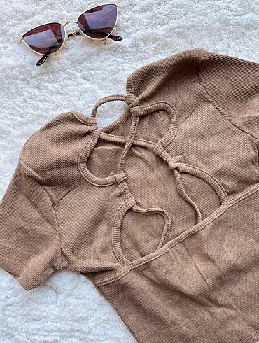 Sırt Dekolteli Kaşkorse Crop Bluz
