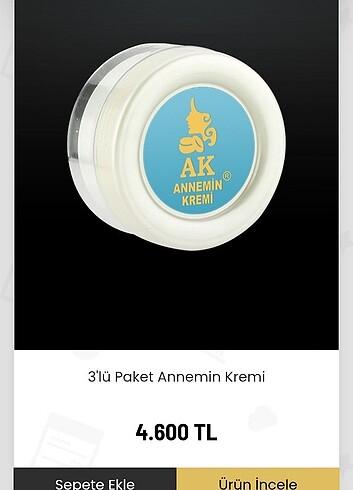 Arnavut kremi mine hanimin elimde fazla oldugu icin satista