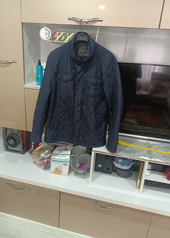 Diğer xxDüğmeli ve fermuarlı Erkek Gri Midi Ceket