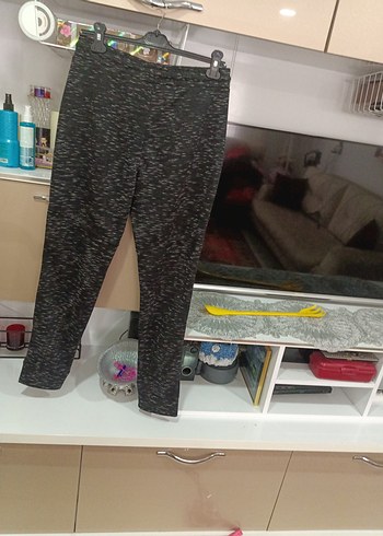 l Beden gri Renk xxGri Desenli Örme Kadın Pantolon