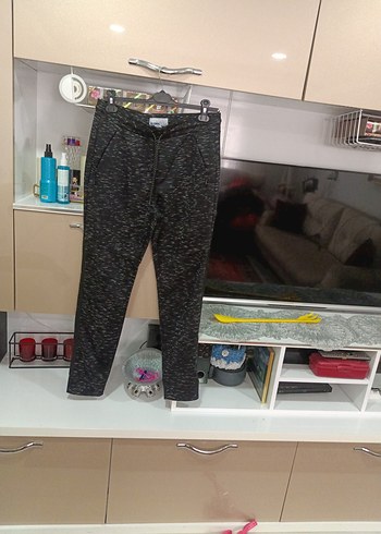 Diğer xxGri Desenli Örme Kadın Pantolon