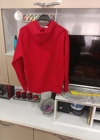 xxl Beden xxKapüşonlu Kırmızı Kadın Sweatshirt