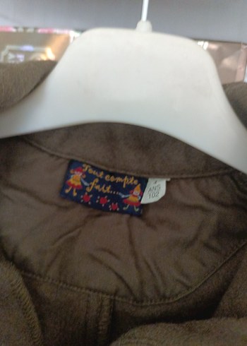 Düğmeli Kısa Kahverengi çocuk Panço - Görsel 5