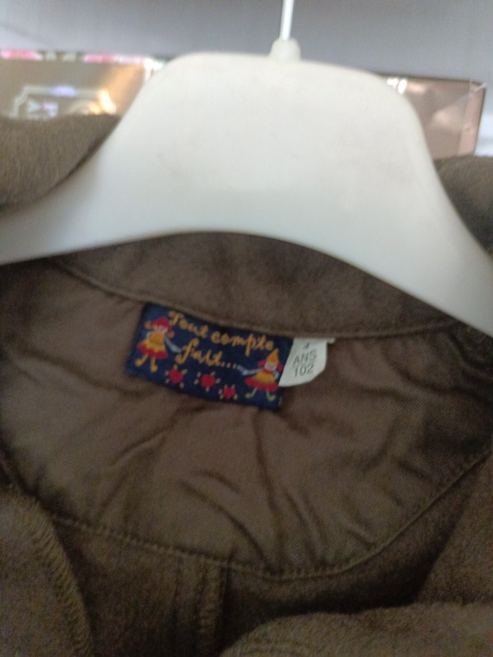 Düğmeli Kısa Kahverengi çocuk Panço - Görsel 5