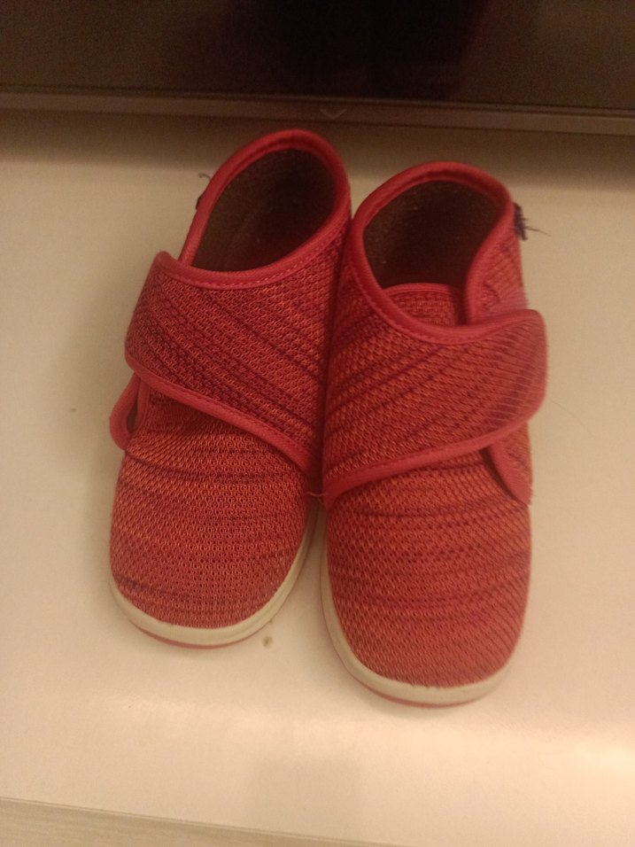 Kız Çocuk Kırmızı Sıcak Terlik Velcro - Görsel 2