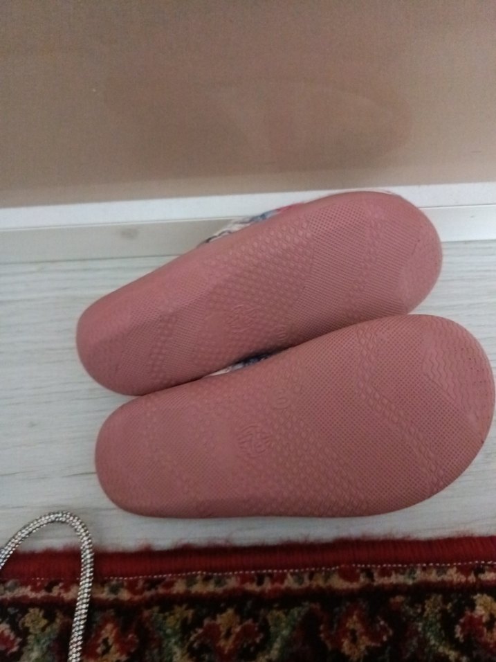 Kız Çocukları için Örgü Detaylı Sıcak Pembe Ev Terliği - Görsel 3